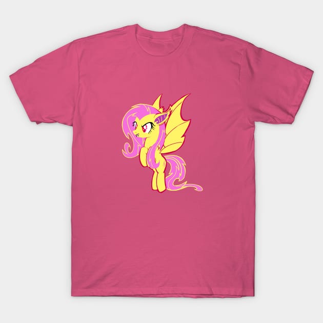 Flutterbat Illustration - Fluttershy Fan Art T-Shirt by CatsandBats